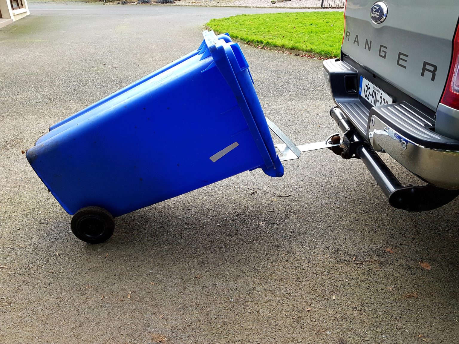 Tobin the wheelie bin towbar Auchmuty Ironwork Wrought